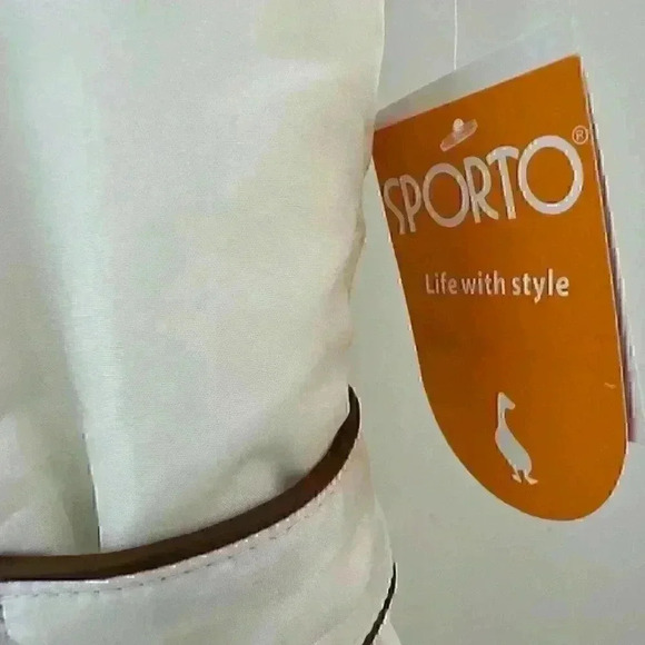 Sporto Women’s Puffer Vest Cream Faux Fur Trim Hooded Drawstring Size Medium NWT - Picture 4 of 13